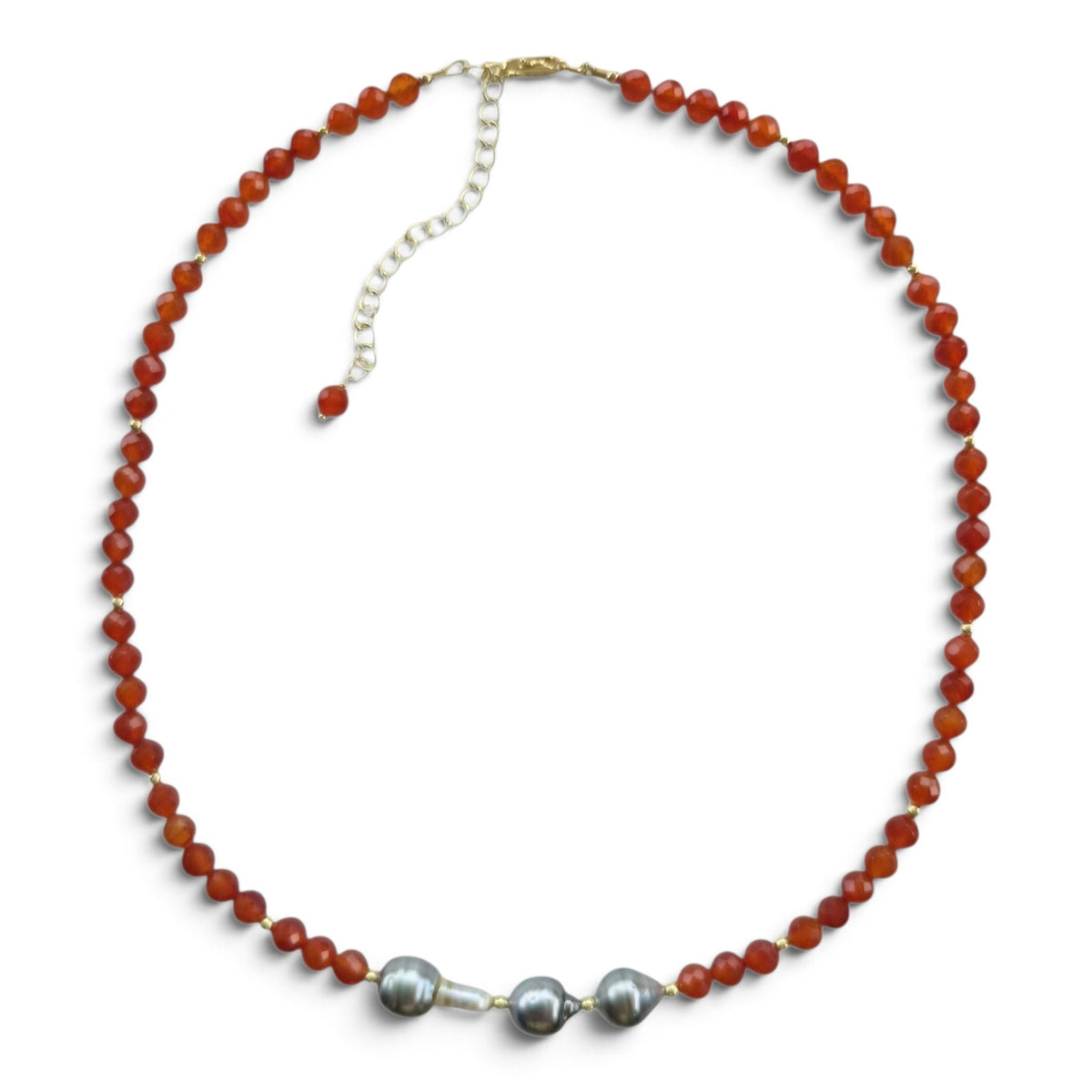 Varelia Carnelian and Tahitian Pearl Necklace