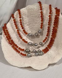 Varelia Carnelian and Tahitian Pearl Necklace