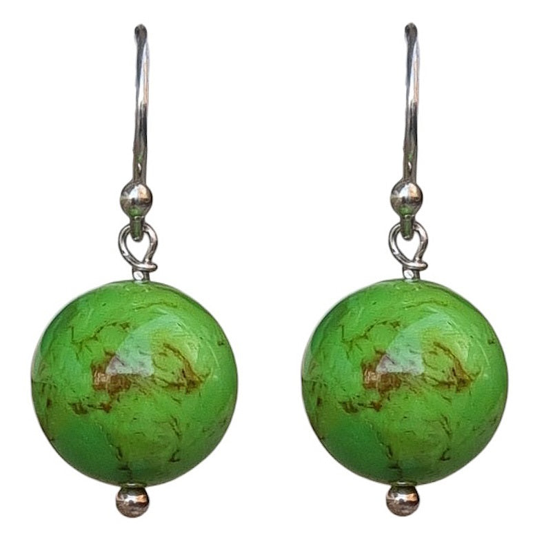 Venus Turquoise Mojave Green Earrings Sterling Silver
