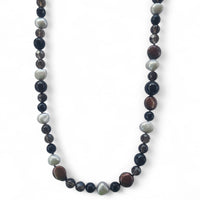 Vittoria Onyx, Smokey Quartz and Pearl Long Necklace