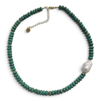 Zahara African Turquoise and Pearl Necklace