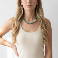 Zahara African Turquoise and Pearl Necklace