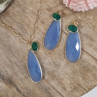 Kate Chalcedony & Green Onyx Double Pendant Necklace