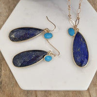 Kate Lapis Lazuli & Turquoise Double Pendant Earrings