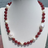 Joyla Carnelian and Pearl Necklace