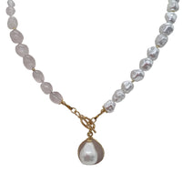 Maria Rose Quartz Pearl Pendant Necklace