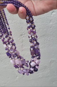 Mariposa Necklace Purple-Amethyst, Charite and Kunzite
