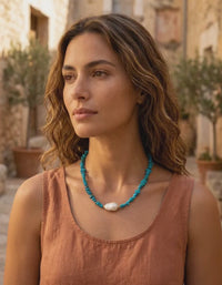 Micki Baroque Pearl and Turquoise necklace