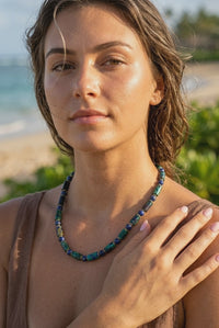 Azura Verde Azurite and Lapis Lazuli Necklace