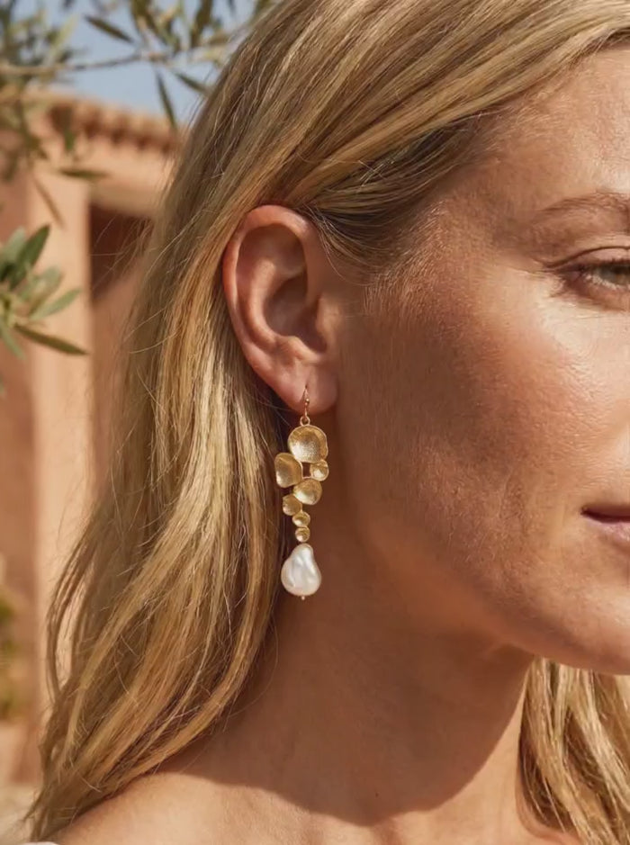 Navigio Multidrop Baroque Freshwater Pearl Earrings