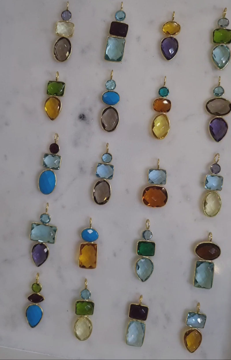 Candyland Charms Turquoise Blue Topaz Garnet Crystal