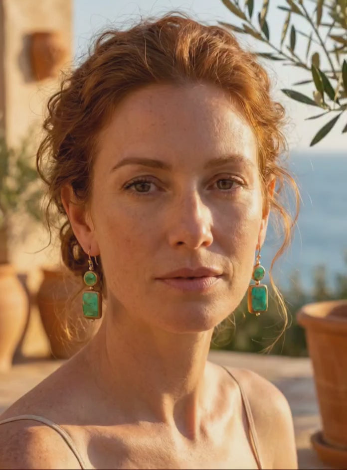 Federico Green Turquoise Earrings