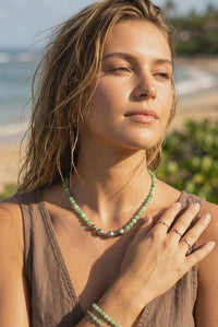 Liana Chrysoprase and Tahitian Pearl Necklace