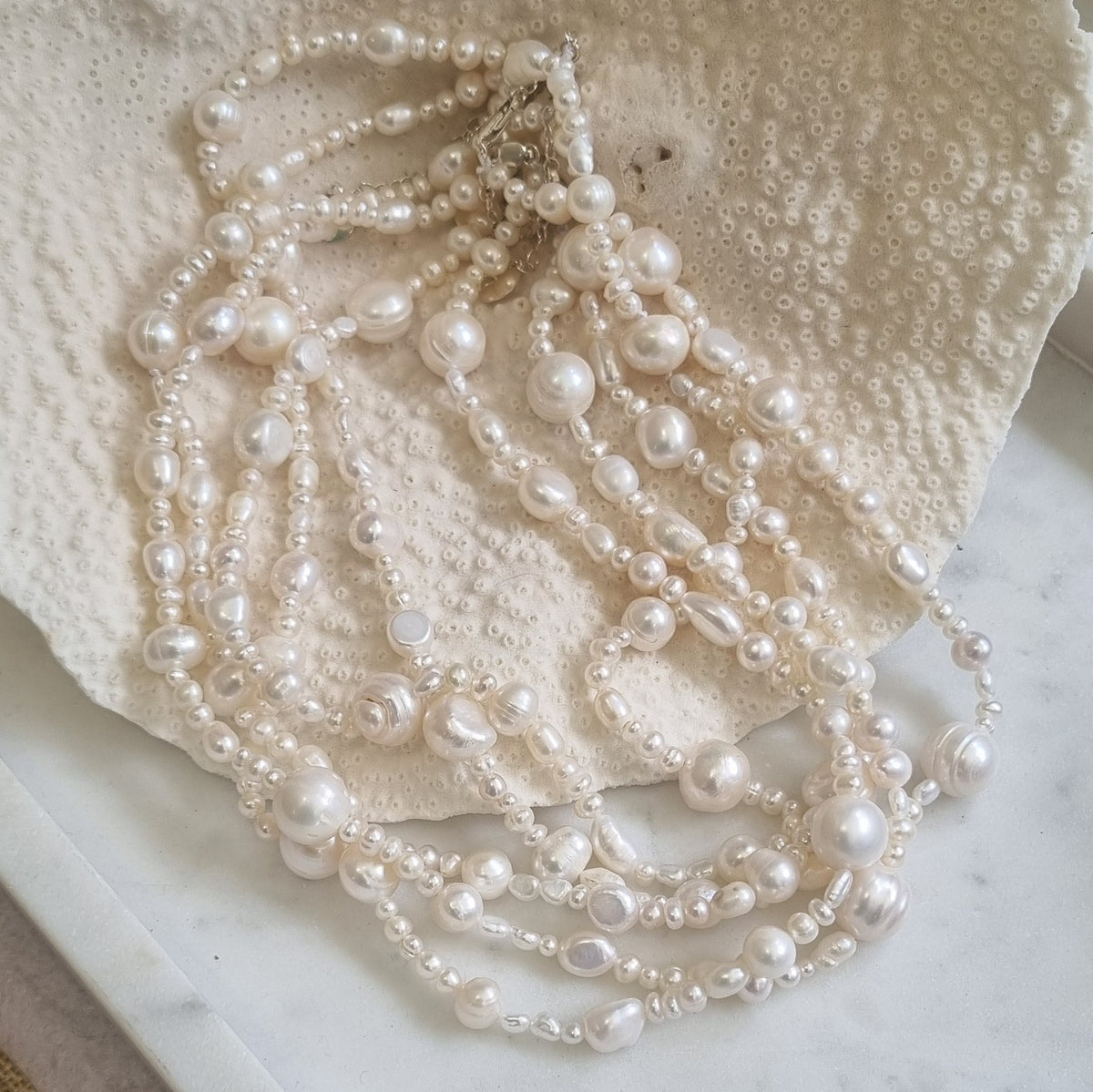 Golden Dune Granule Pearl Necklace