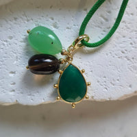 La Petite Adjustable Sliding Cord necklaces-Green