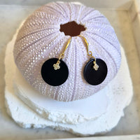 Lucerna Onyx Disc Gold Earrings