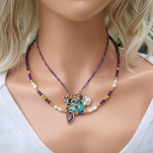 Candyland Charms Amethyst Blue Topaz Crystal Gemstone