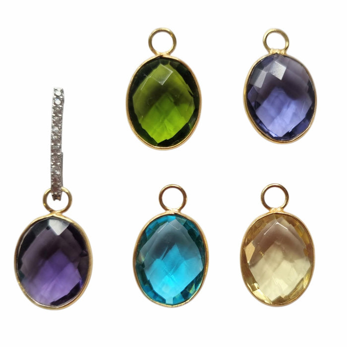 Kirsten Stud Earrings With Interchangeable sterling silver Oval Charms