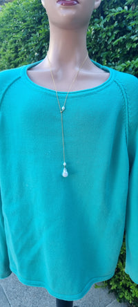 Ann Gemstone drop Earrings - Amazonite