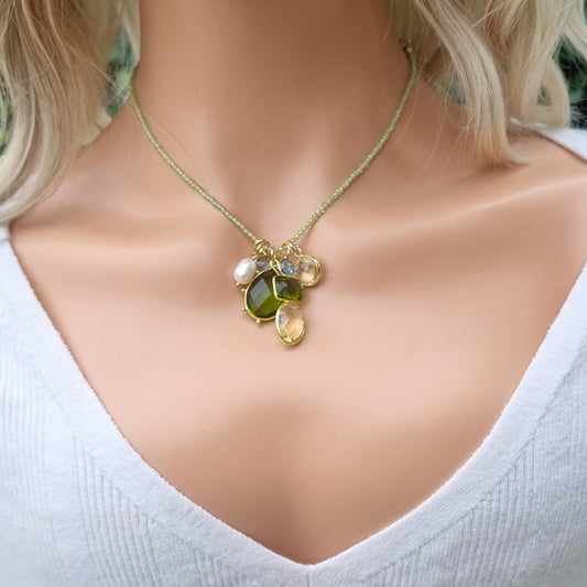 Candyland Charms Lemon Quartz Peridot Blue Topaz Crystal Gemstone
