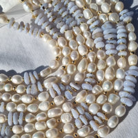 Farra Blue Lace Agate and Pearl Necklace