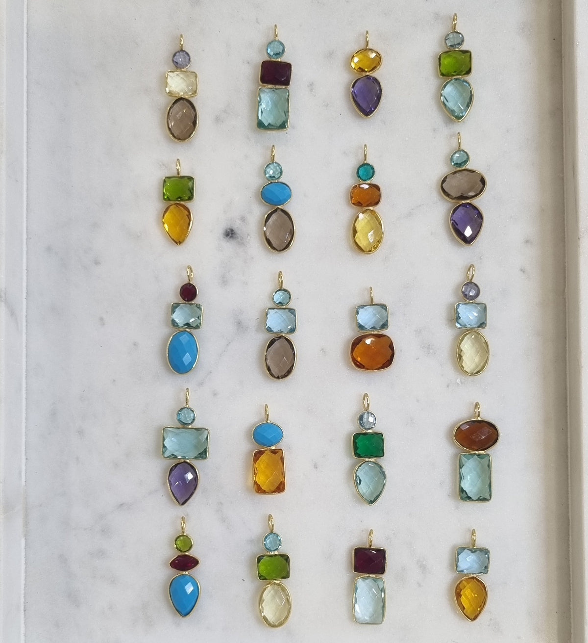 Candyland Charms Turquoise Blue Topaz Garnet Crystal