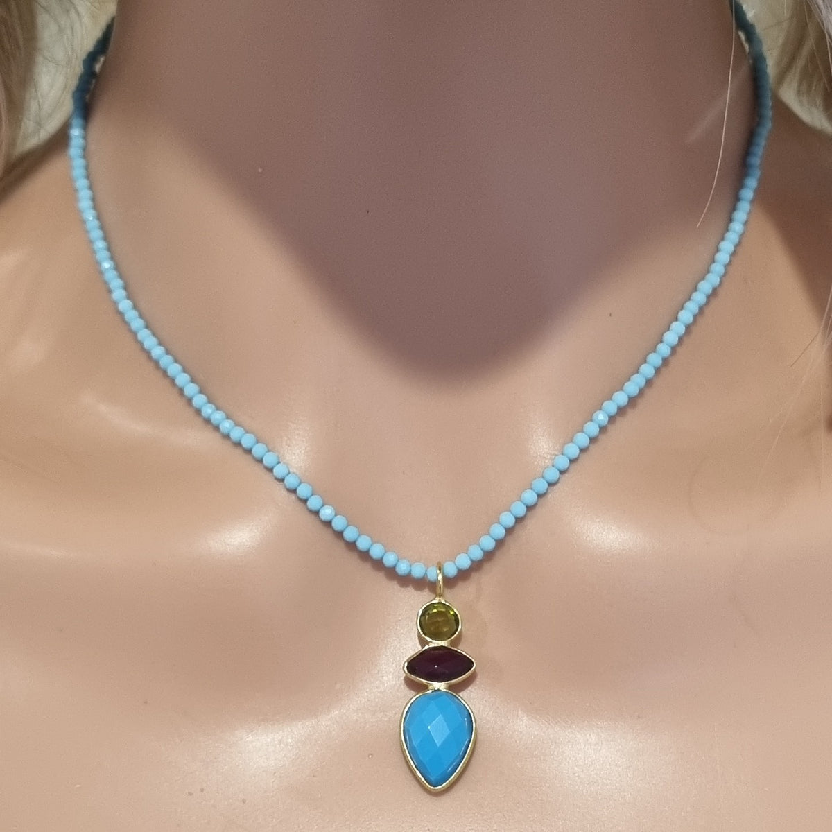 Candyland Charms Turquoise Garnet Peridot Crystal