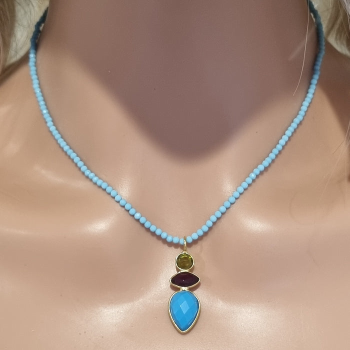 Candyland Charms Turquoise Garnet Peridot Crystal
