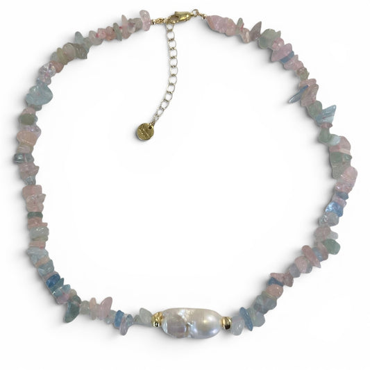 Serafina Beryl and Baroque Pearl Necklace