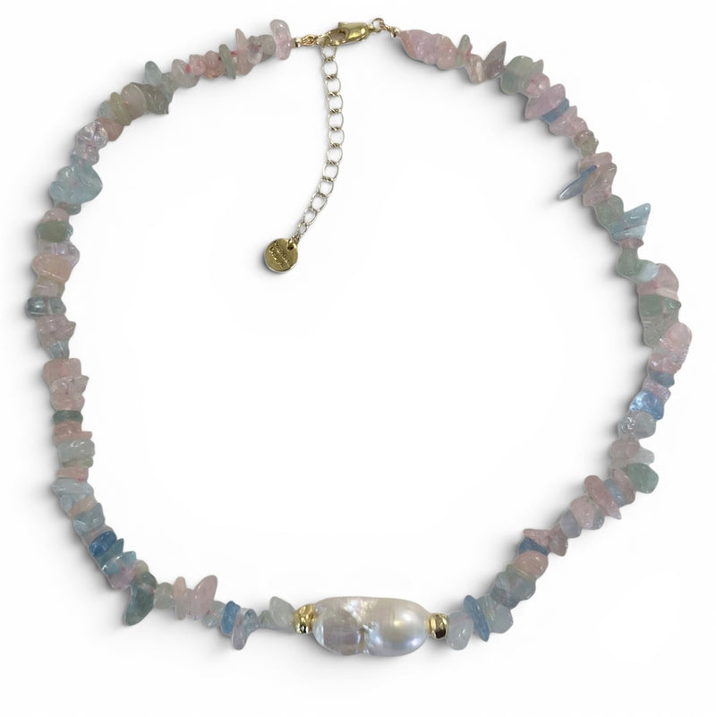 Serafina Beryl and Baroque Pearl Necklace