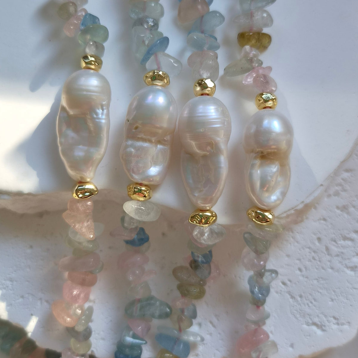 Serafina Beryl and Baroque Pearl Necklace