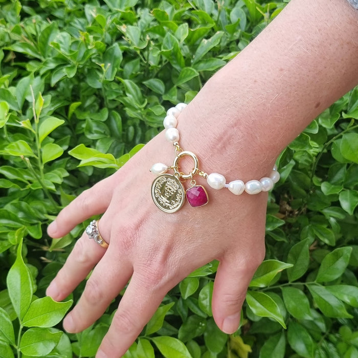 Lush Freshwater Pearl Charm Bracelet