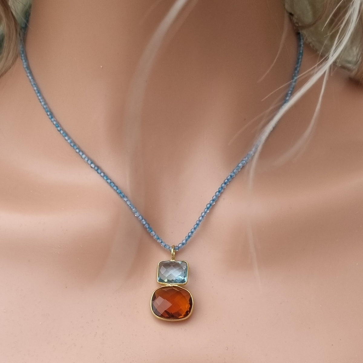 Candyland Charms Beer Quartz Blue Topaz Crystal