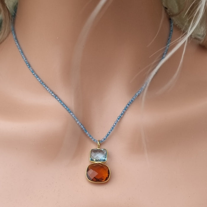 Candyland Charms Beer Quartz Blue Topaz Crystal