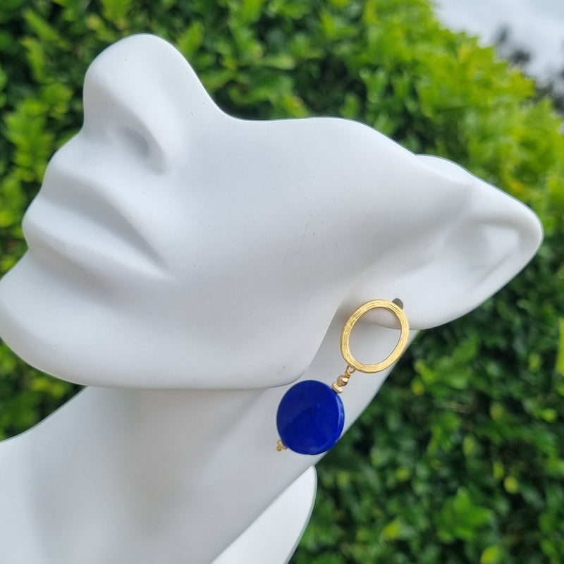 Eden Lapis Lazuli Open Circle Stud Earrings