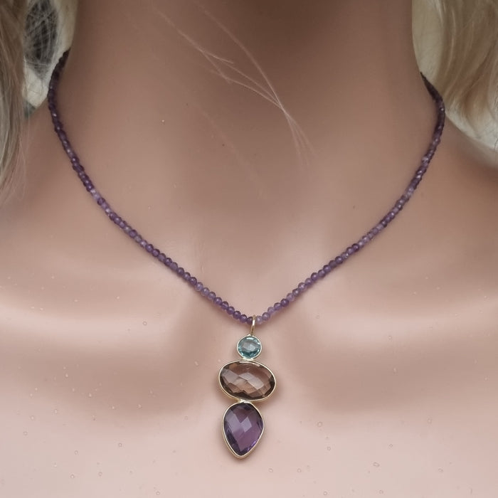 Candyland Charms Amethyst Smokey Quartz Blue Topaz Crystal