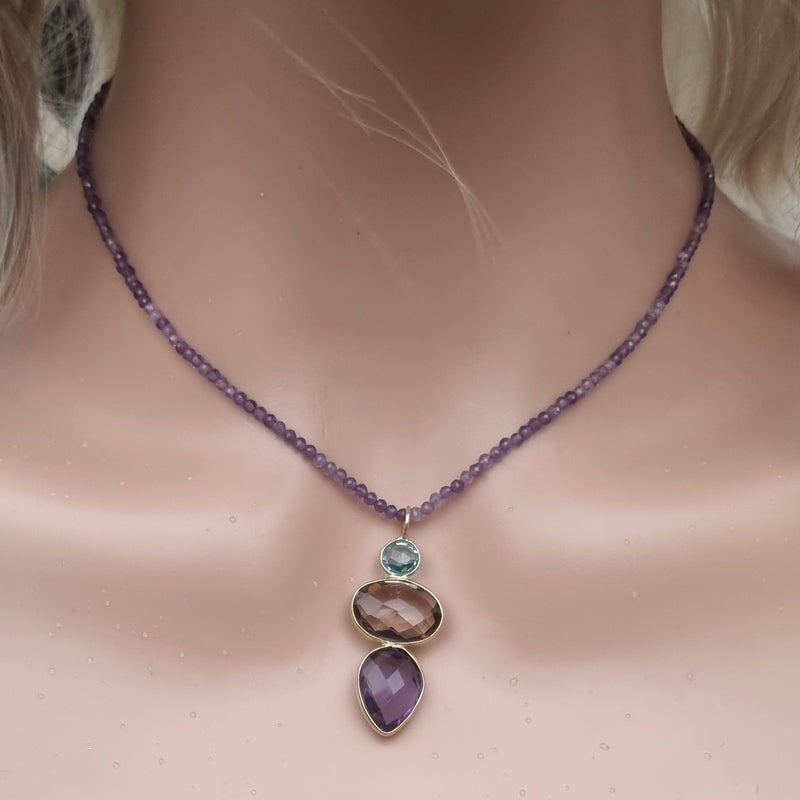 Candyland Charms Amethyst Smokey Quartz Blue Topaz Crystal