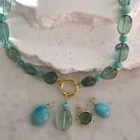 Marea Blue Fluorite and Amazonite Necklace
