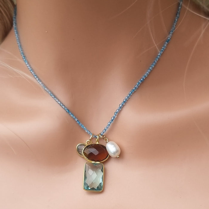 Candyland Charms Blue Topaz Smokey Quartz Crystal