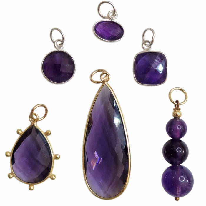Sage Amethyst Necklace Charms