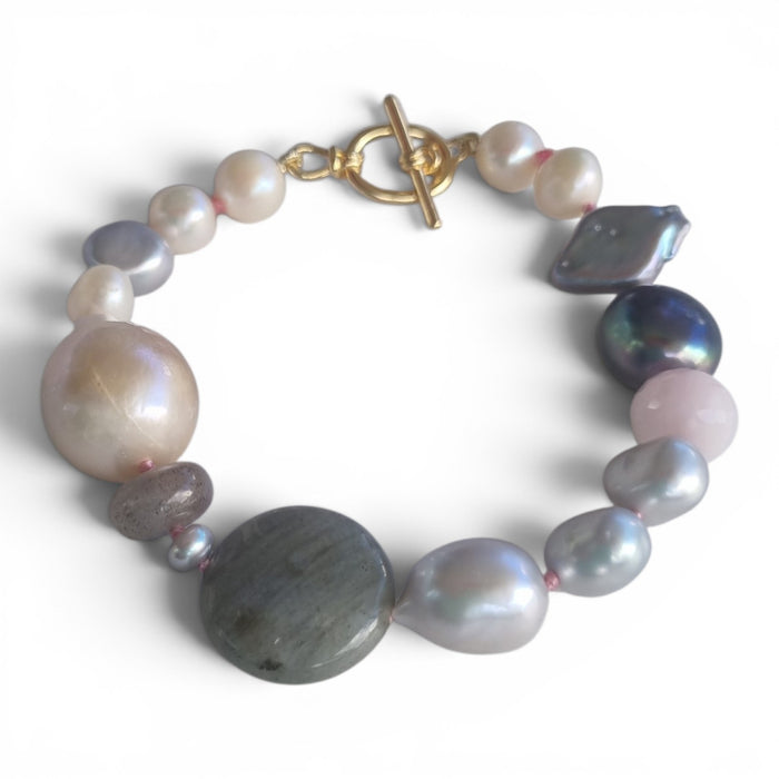 Terravita Pearl, Labradorite and Kunzite Bracelet
