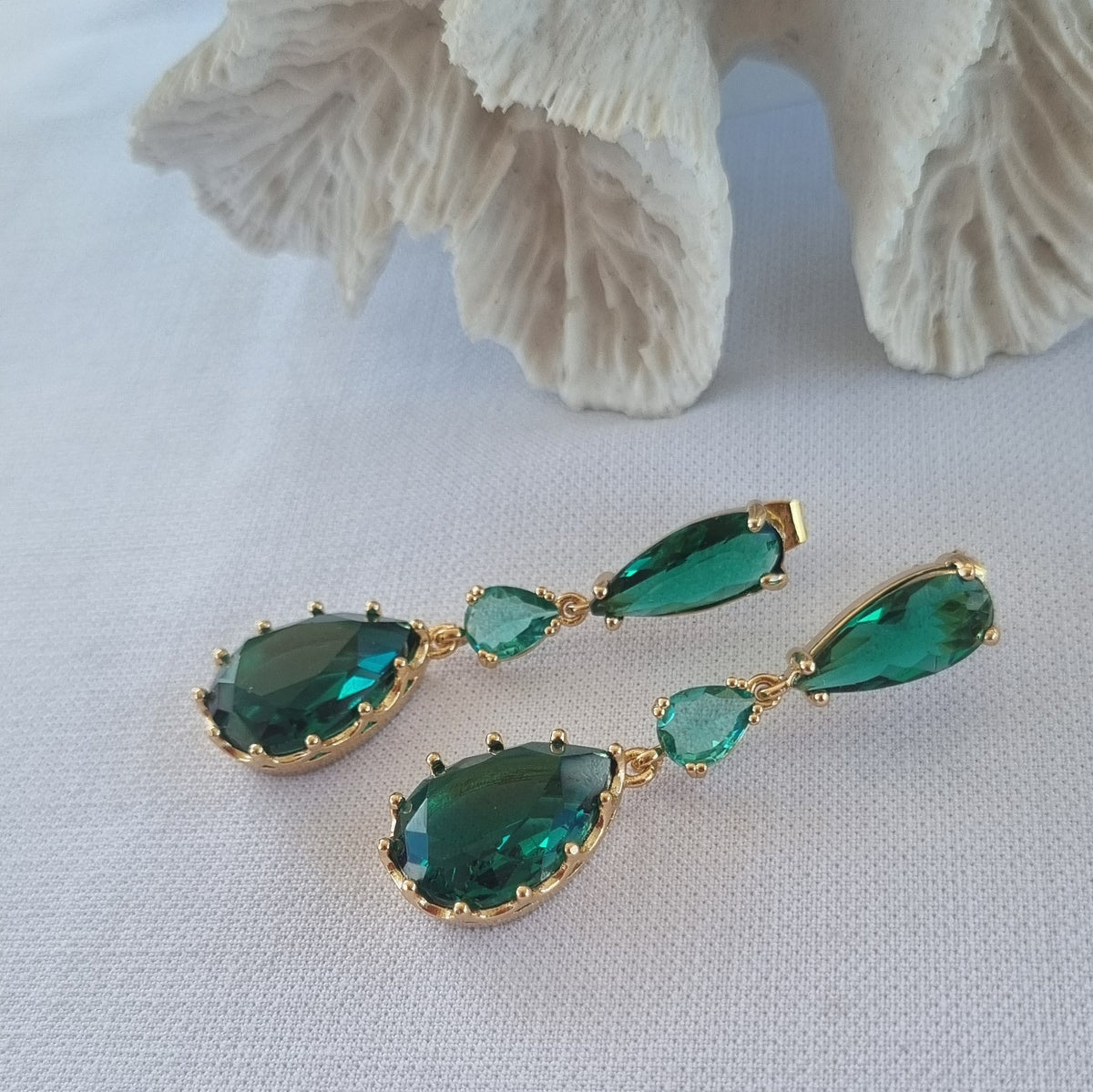 Primavera Crystal Earrings Aquamarine and Sapphire