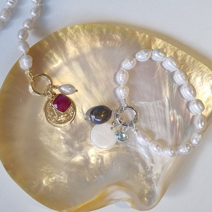 Lush Freshwater Pearl Charm Bracelet