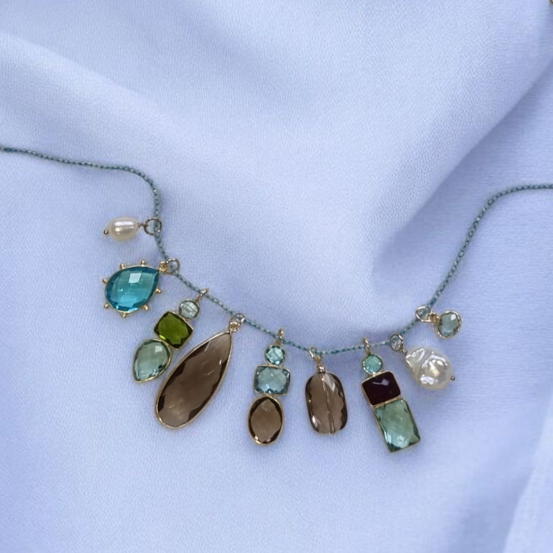 Candyland Charms Blue Topaz Garnet Crystal