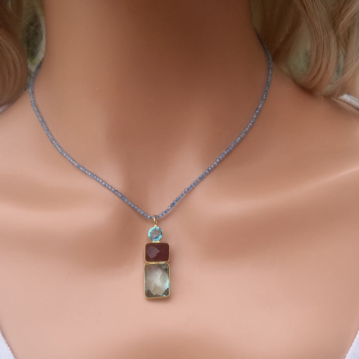Candyland Charms Blue Topaz Garnet Crystal