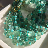 Marea Blue Fluorite and Amazonite Necklace