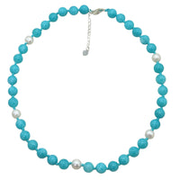 Sofia Amazonite and Freshwater Pearl Sterling Silver necklace