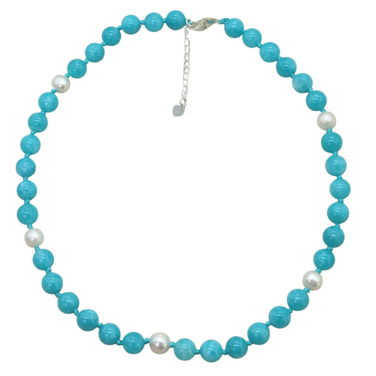 Sofia Aquamarine and Freshwater Pearl Sterling Silver necklace