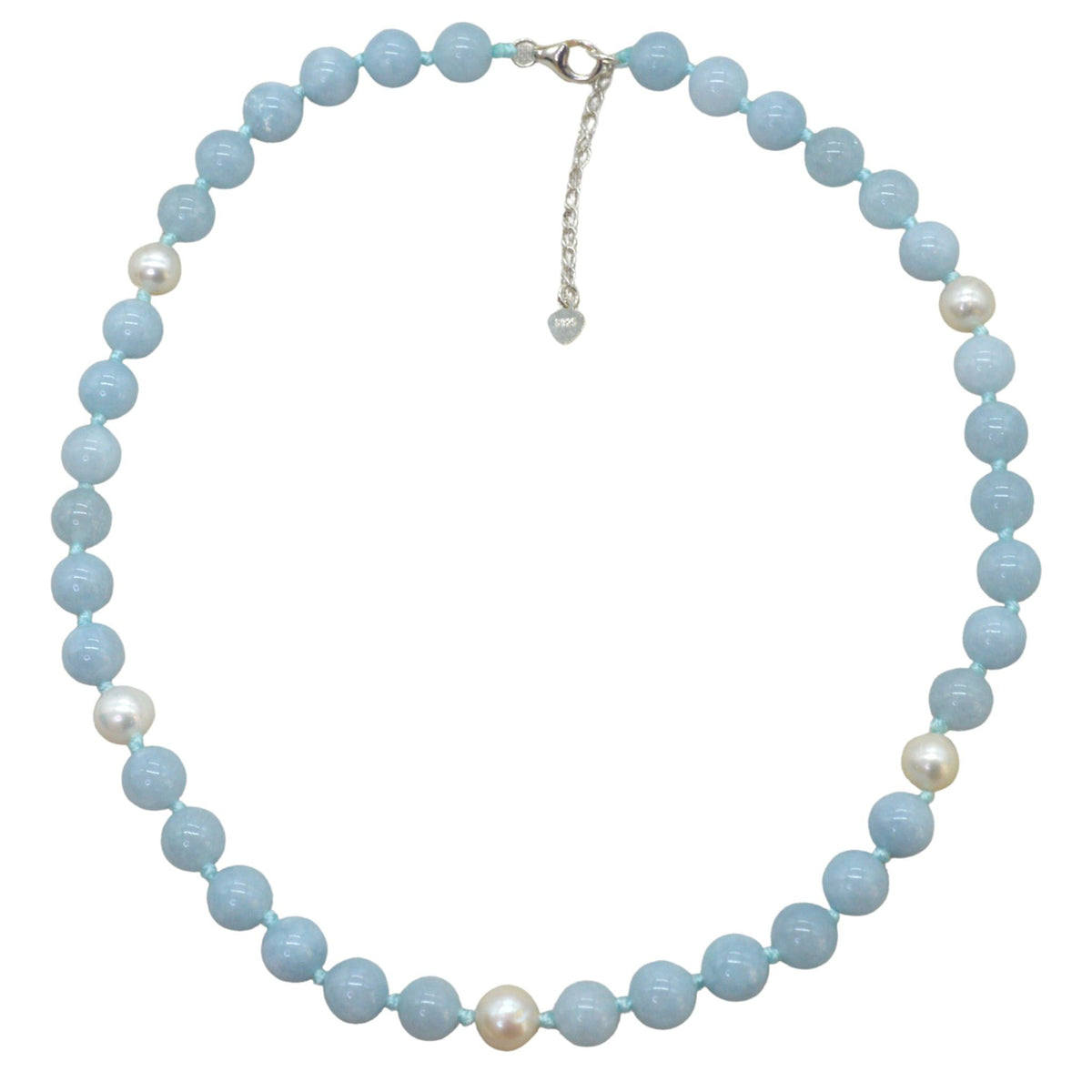 Sofia Amazonite and Freshwater Pearl Sterling Silver necklace