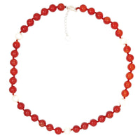 Sofia Carnelian and Freshwater Pearl Sterling Silver necklace